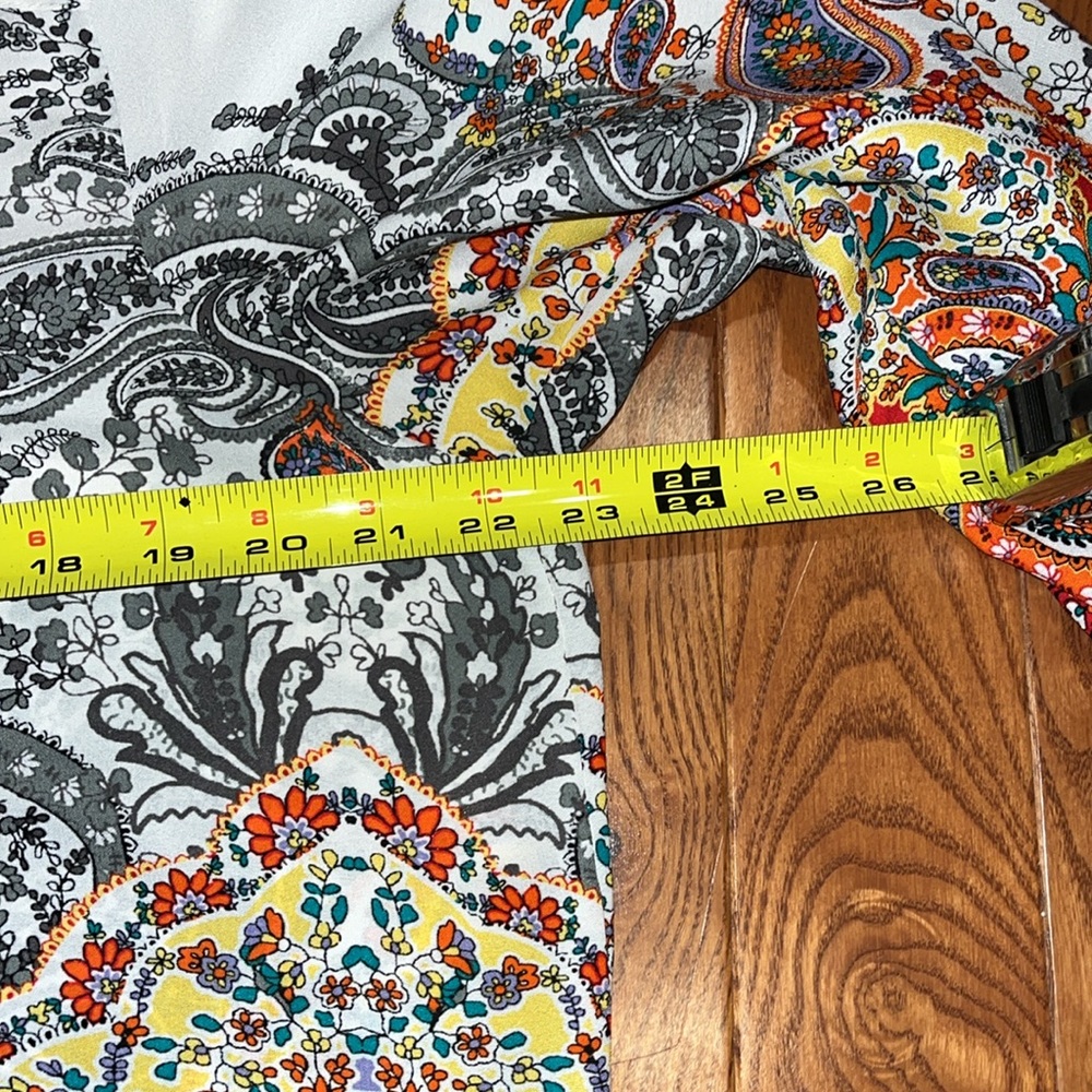 Fig and flower paisley floral tunic women’s boho blouse size large - Picture 7 of 9